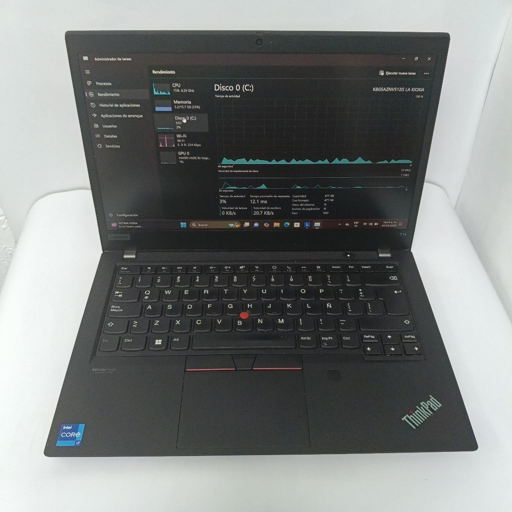 LAPTOP LENOVO THINKPAD T14 GEN 2 (2022) 512 GB SSD 16 GB RAM (SEMINUEVO)