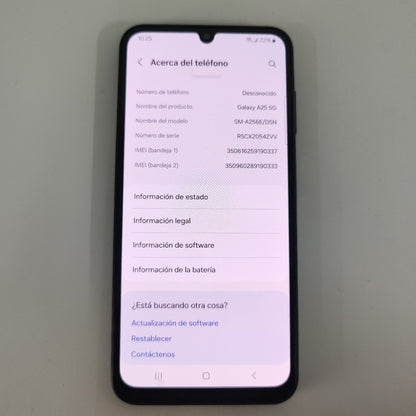 CELULAR SAMSUNG GALAXY A25 5G SM-A256E/DSN (2023) 128 GB 6 GB RAM (SEMINUEVO)