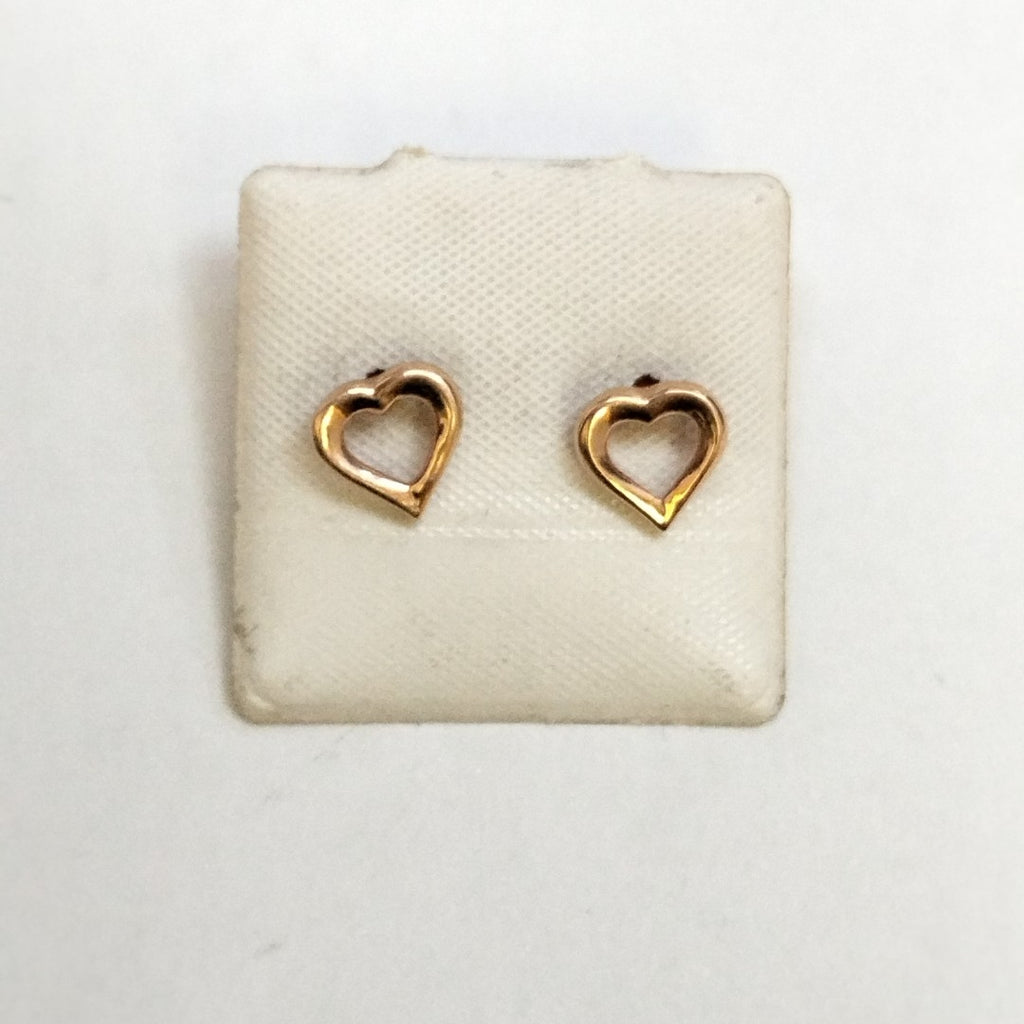 10212BRO00000B808 FRD5 BROQUELES CORAZON HUECO O/R ORO 14K 1GRS (NUEVO)