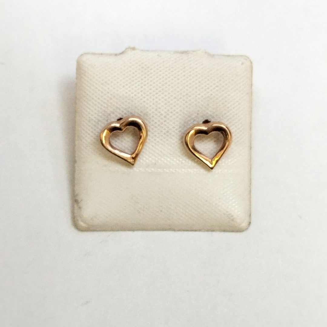 10212BRO00000B808 FRD5 BROQUELES CORAZON HUECO O/R ORO 14K 1GRS (NUEVO)