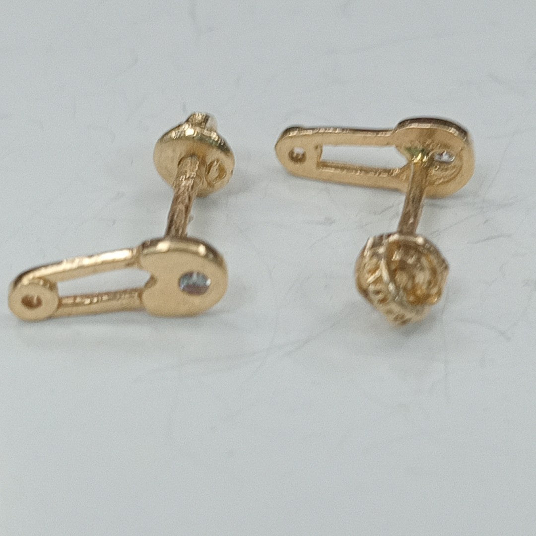 10166BRO97800B555 FRD15 BROQUELES ORO 14K 1PZAS (NUEVO)
