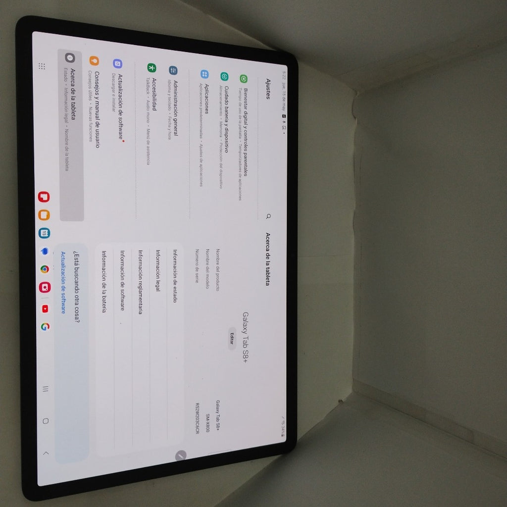 TABLETA SAMSUNG GALAXY TAB S8+ SM-X800 256 GB 8 GB RAM (SEMINUEVO)