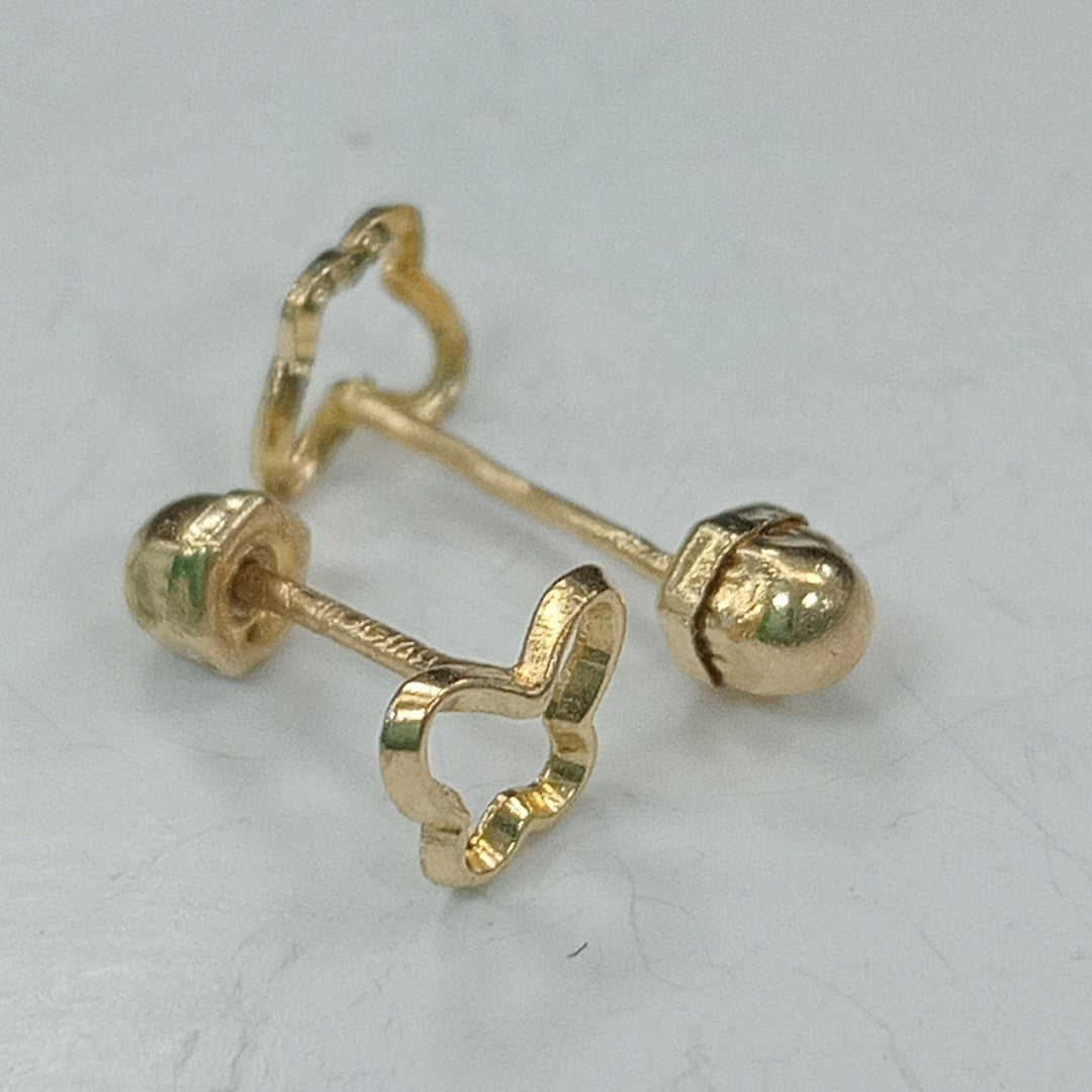 BROQUELES ORO 14K 1 GRS (NUEVO)