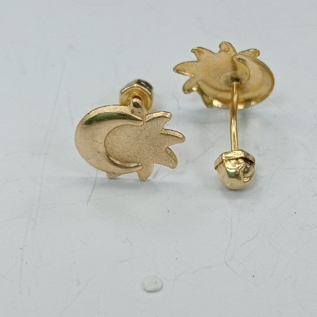 BROQUELES ORO 14K 1 GRS (NUEVO)