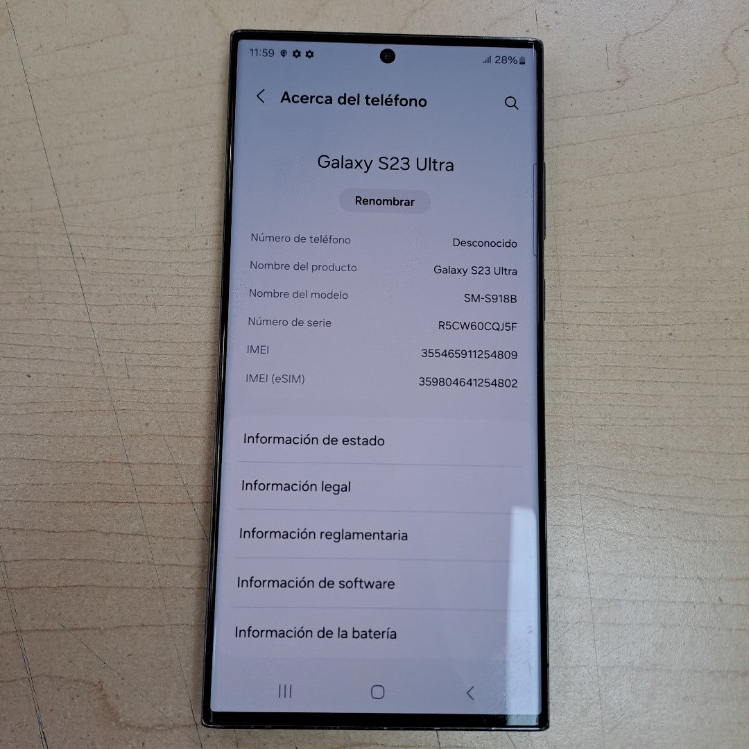 CELULAR SAMSUNG GALAXY S23 ULTRA SM-S918B 512 GB 12 GB RAM (SEMINUEVO)