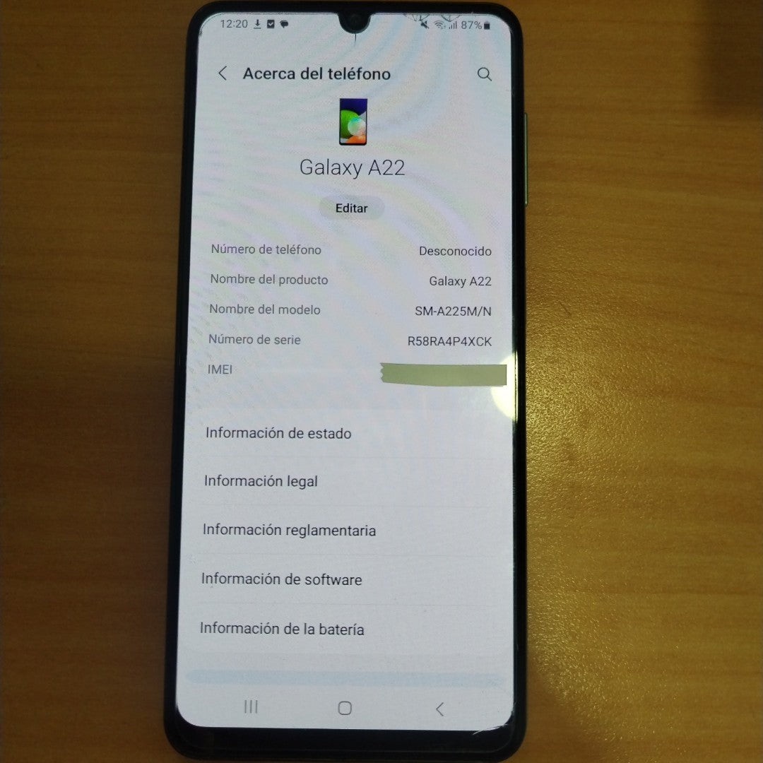 CELULAR SAMSUNG GALAXY A22 SM-A225M/N 128 GB 4 GB RAM (SEMINUEVO)