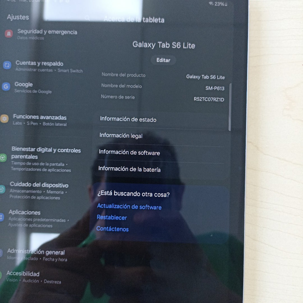 TABLETA SAMSUNG GALAXY TAB S6 LITE SM-P613 128 GB 4 GB RAM (SEMINUEVO)