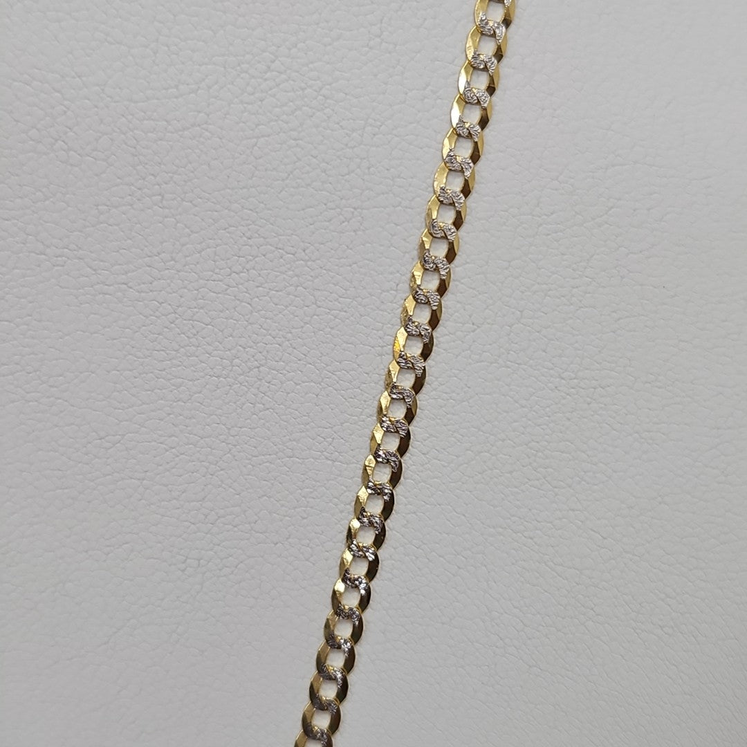 CADENAS BARBADA DIAMANTADA ORO 14K 6.6 (NUEVO)