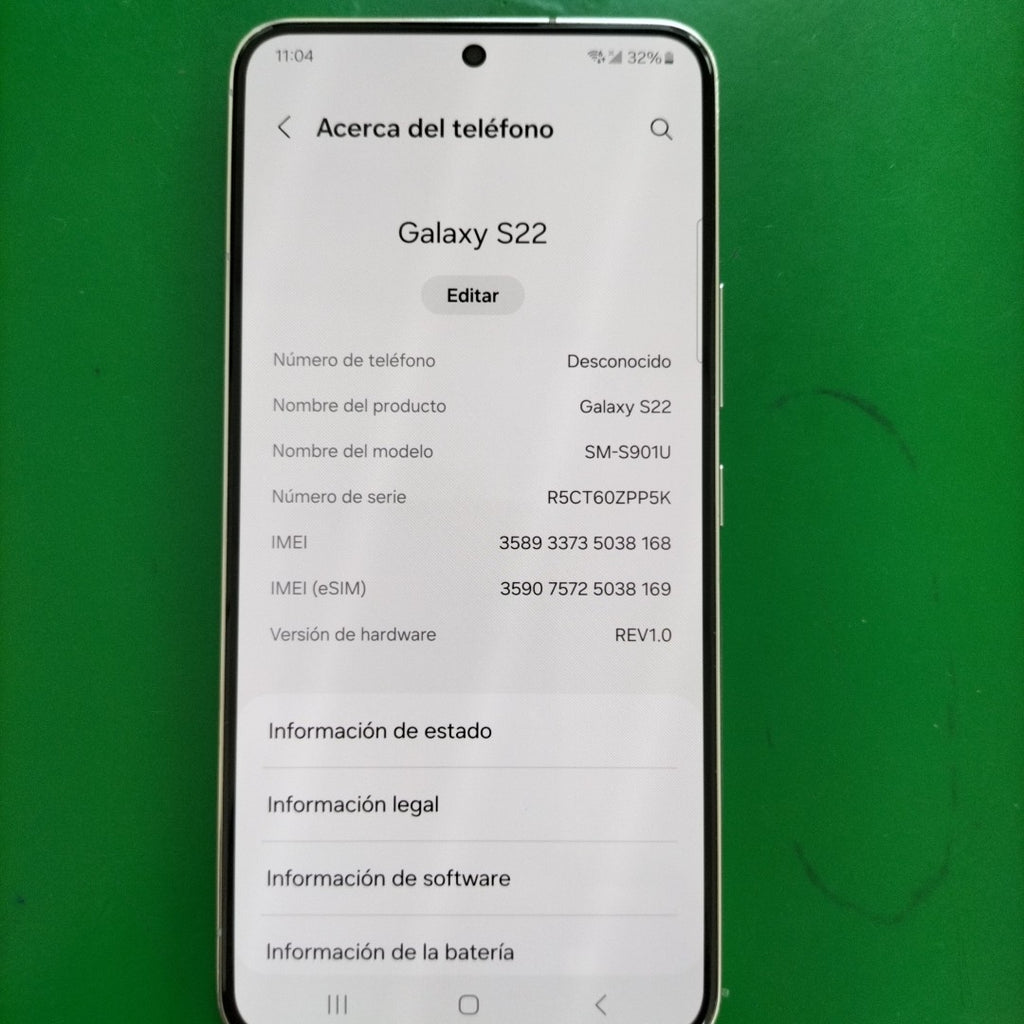 CELULAR SAMSUNG GALAXY S22 SM-S901U 128 GB 8 GB RAM (SEMINUEVO)
