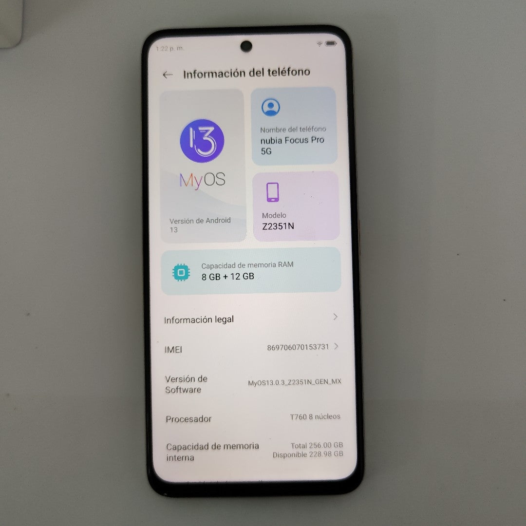 CELULAR NUBIA  FOCUS PRO 5G Z2351N 256 GB 8 GB RAM