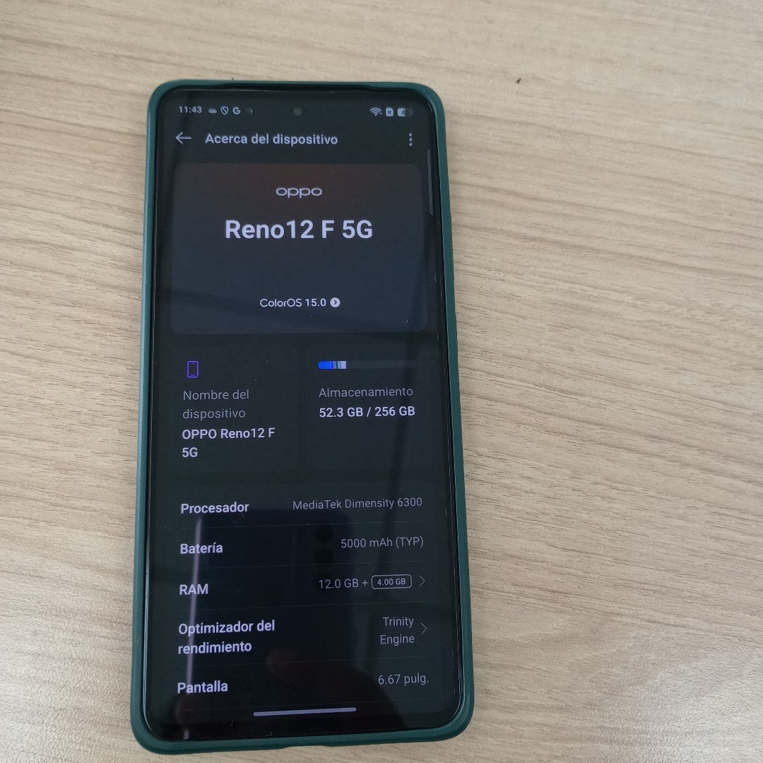 CELULAR OPPO   RENO12 5G CPH2625 (2024) 256 GB 12 GB RAM (SEMINUEVO)