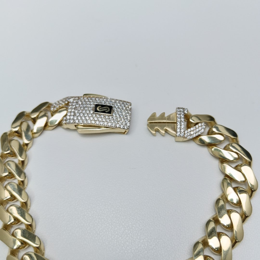 PULSERA CABALLERO MONACO ORO 10K 16.3 (NUEVO)