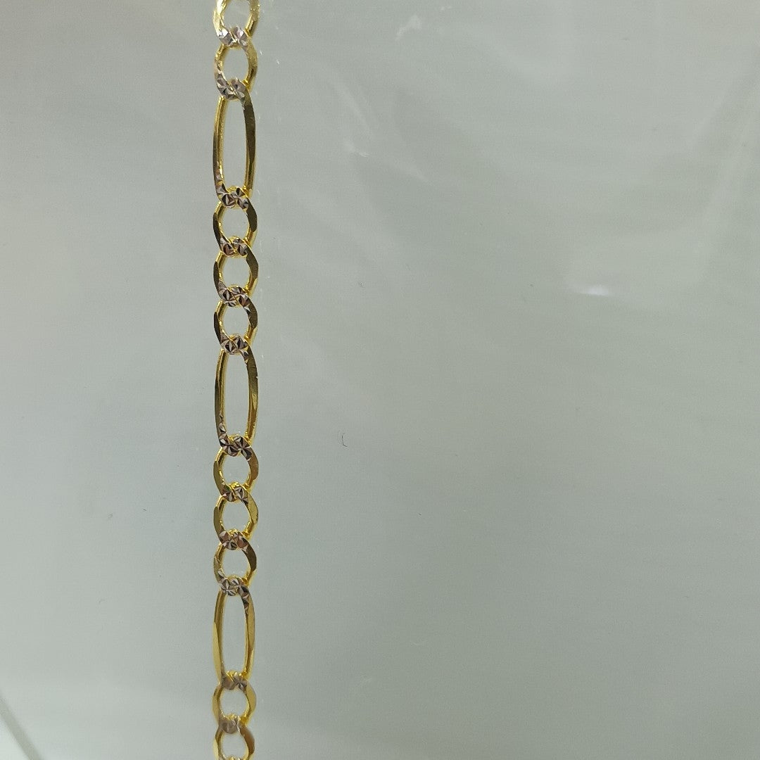 CADENAS CARTIER 3*1 DIAMANTADA ORO 14K 7.5 (NUEVO)