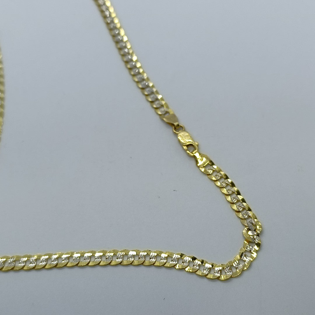 CADENAS BARBADA DIAMANTADA ORO 14K 15.5 (NUEVO)