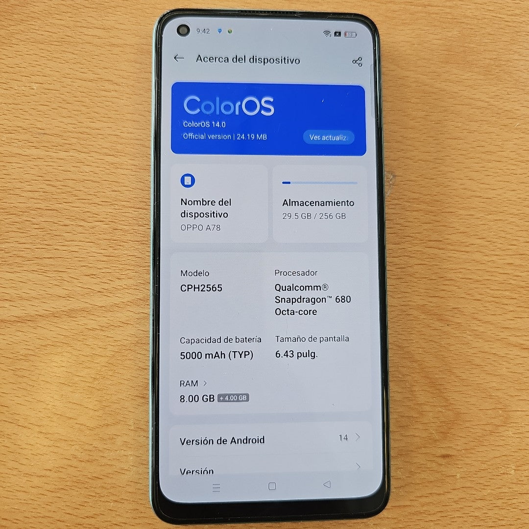 CELULAR OPPO  A78 CPH2565 (2023) 256 GB 8 GB RAM (SEMINUEVO)