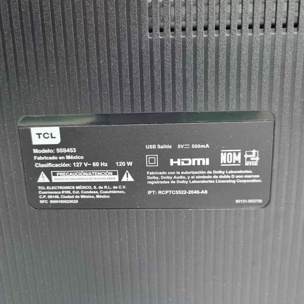 PANTALLA TCL 55S453 (2022) 55" LED 4K (SEMINUEVO)
