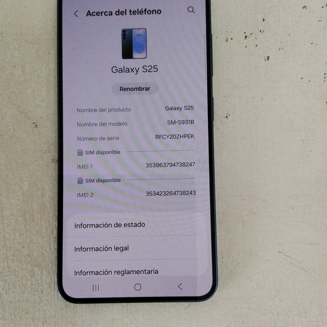 CELULAR SAMSUNG GALAXY S25 SM-S931B (2025) 256 GB 12 GB RAM (SEMINUEVO)