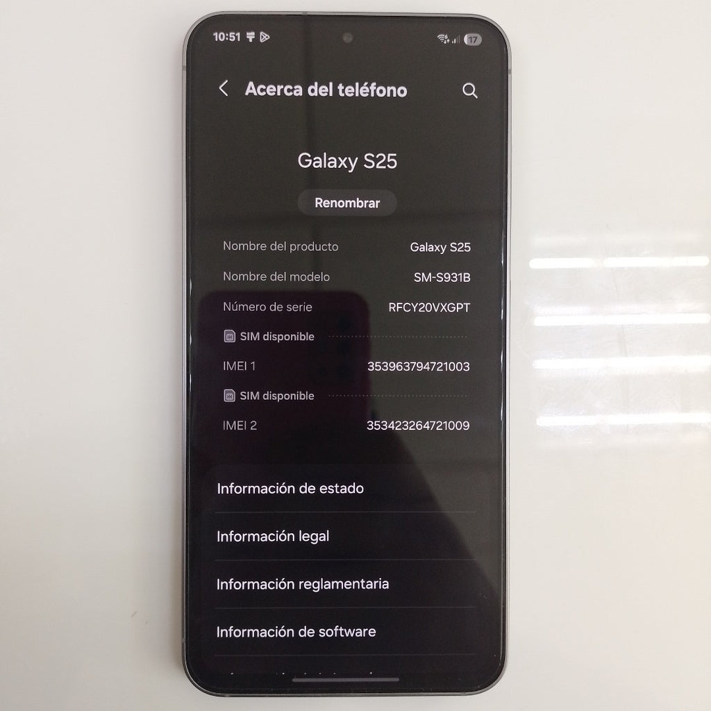 CELULAR SAMSUNG GALAXY S25 SM-S931B (2025) 256 GB 12 GB RAM (SEMINUEVO)
