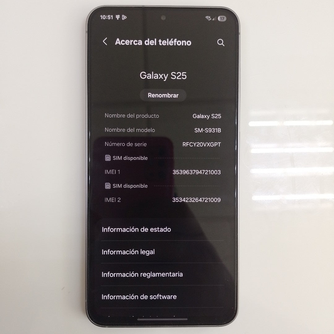 CELULAR SAMSUNG GALAXY S25 SM-S931B (2025) 256 GB 12 GB RAM (SEMINUEVO)