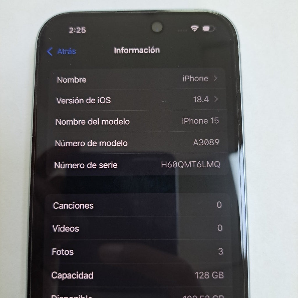 CELULAR APPLE IPHONE 15 A3089 (2023) 128 GB 6 GB RAM