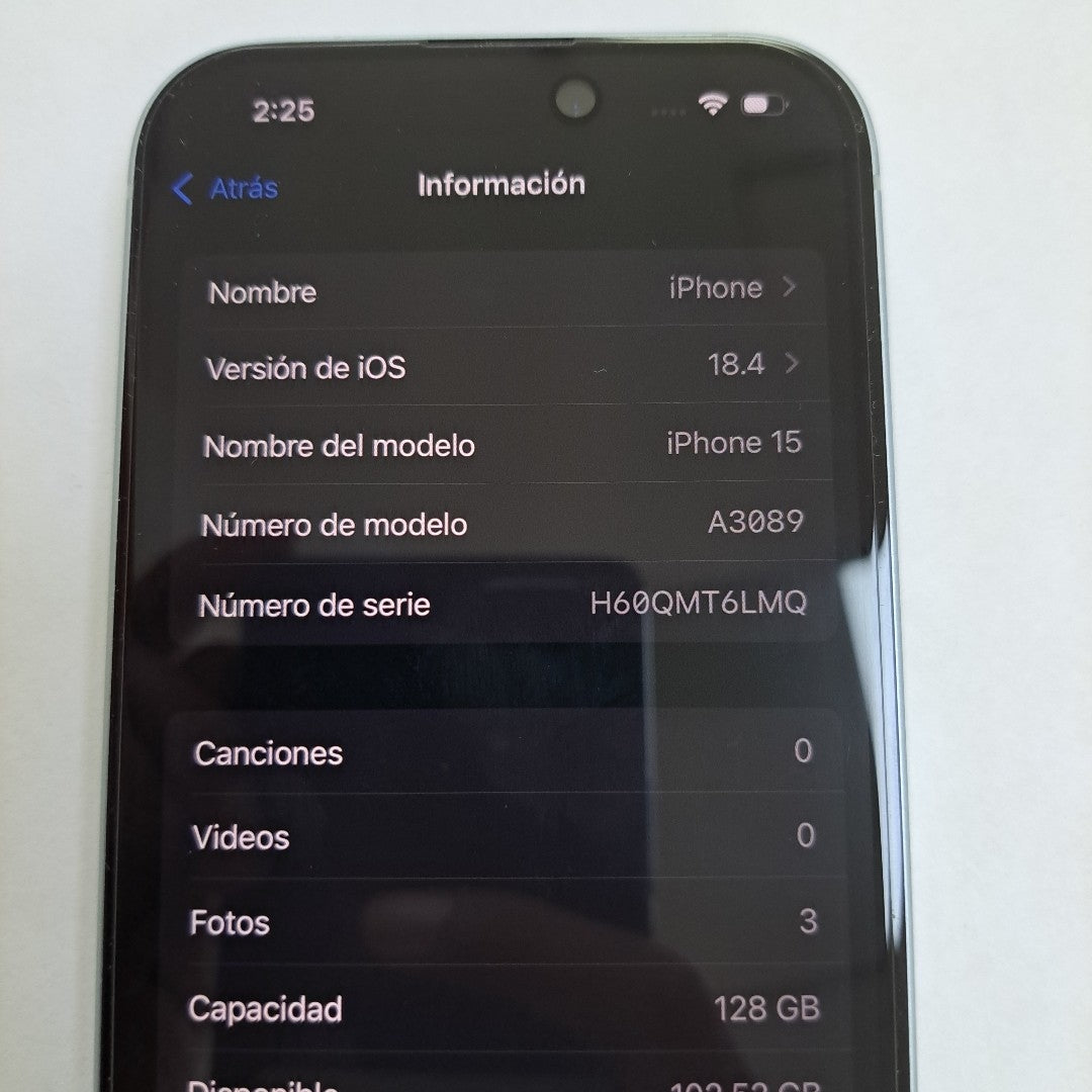CELULAR APPLE IPHONE 15 A3089 (2023) 128 GB 6 GB RAM
