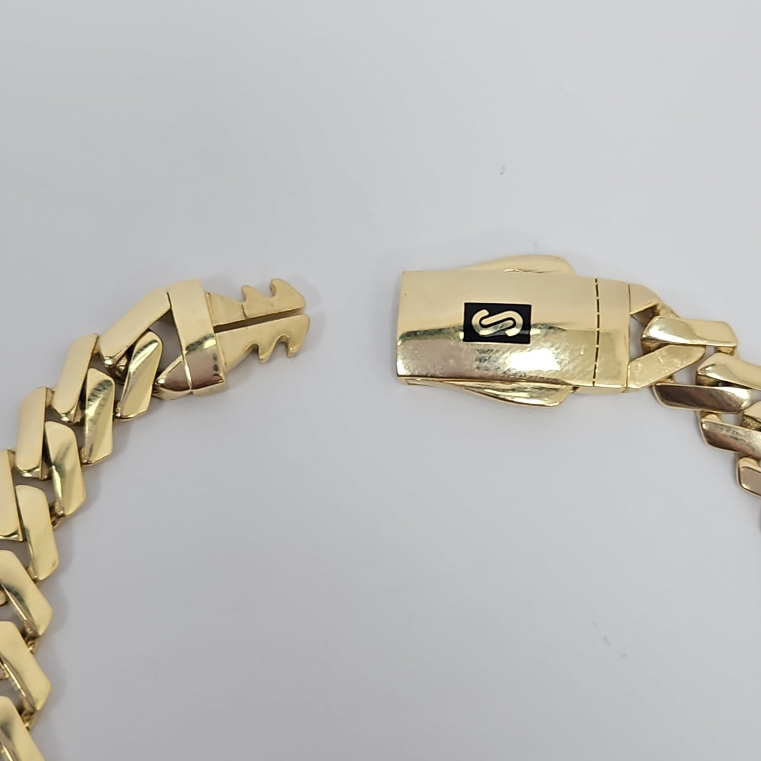 PULSERA CABALLERO MONACO ORO 14K 10.3 (NUEVO)