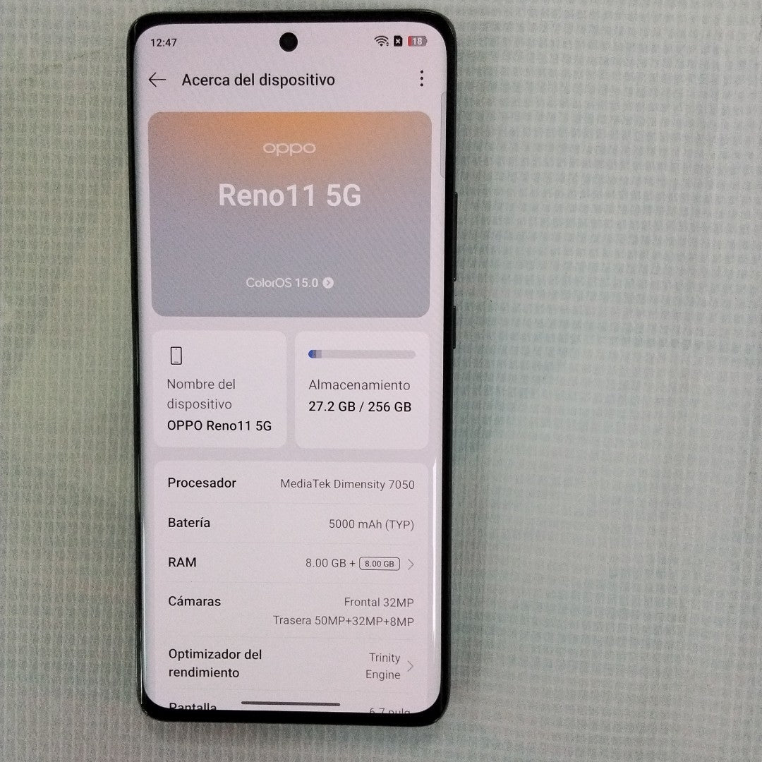 CELULAR OPPO  RENO11 5G CPH2599 (2024) 256 GB 8 GB RAM (SEMINUEVO)