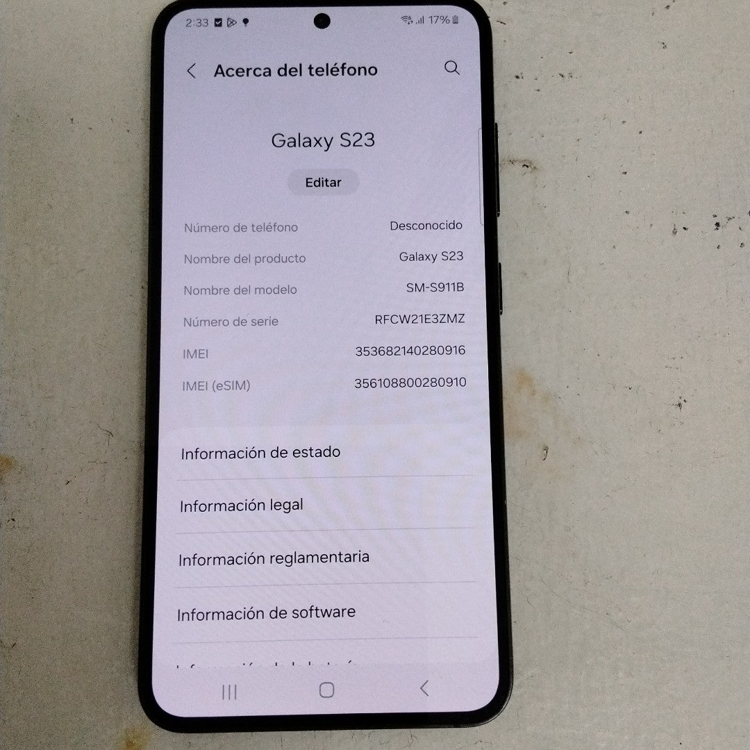 CELULAR SAMSUNG GALAXY S23 SM-S911B 256 GB 8 GB RAM (SEMINUEVO)