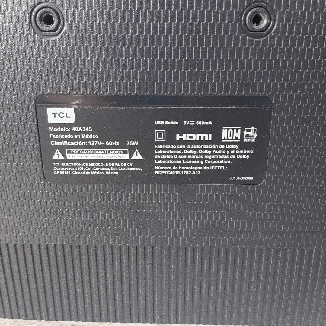 PANTALLA TCL 40A345 (2022) 40" LED FULL HD (SEMINUEVO)