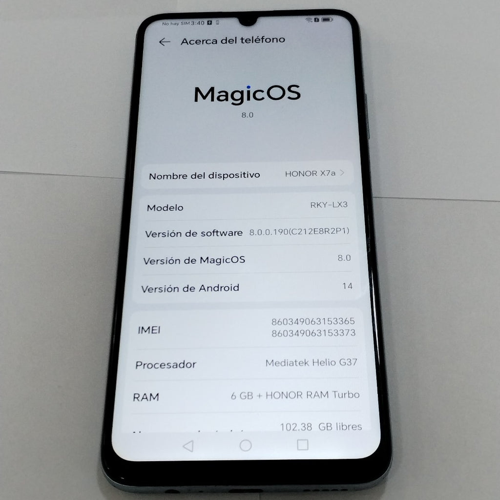 CELULAR HONOR X7A RKY-LX3 128 GB 6 GB RAM (SEMINUEVO)