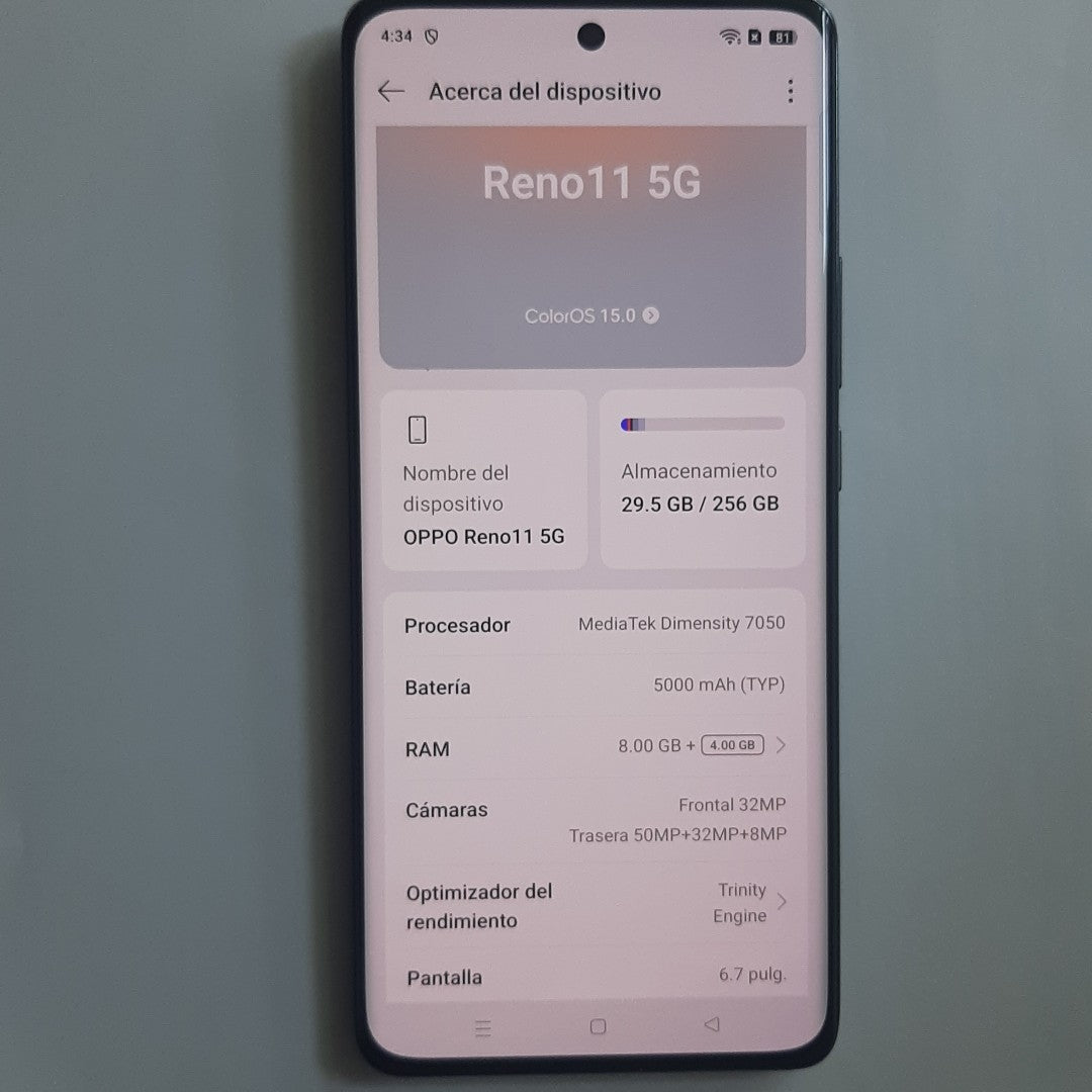 CELULAR OPPO  RENO11 5G CPH2599 (2024) 256 GB 8 GB RAM (SEMINUEVO)