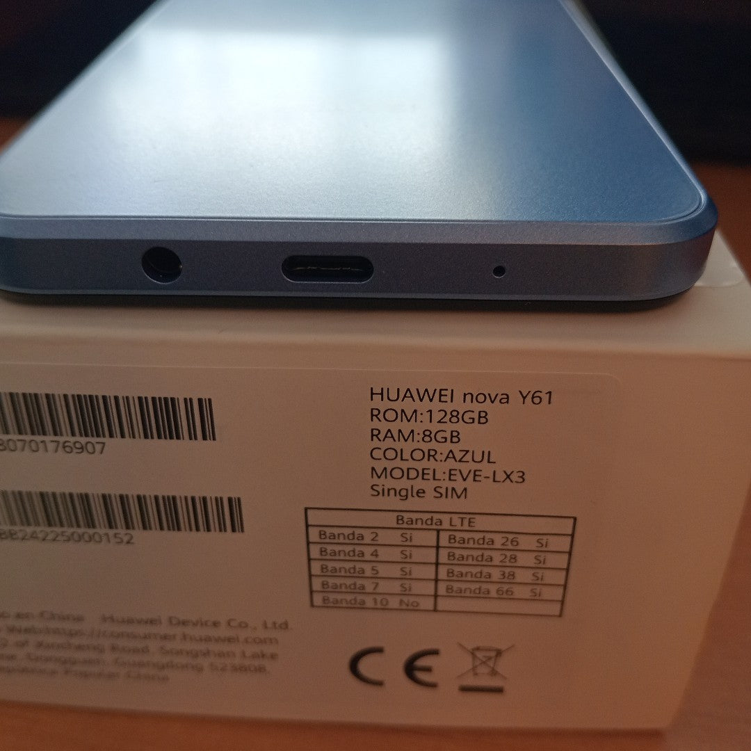 CELULAR HUAWEI NOVA Y61 EVE-LX3 128 GB 8 GB RAM (SEMINUEVO)