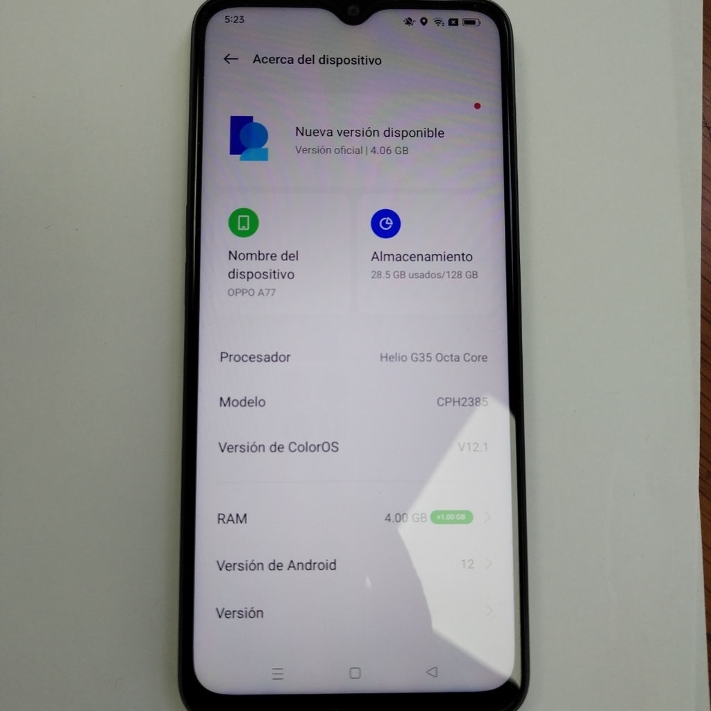 CELULAR OPPO  A77 CPH2385 128 GB 4 GB RAM (SEMINUEVO)