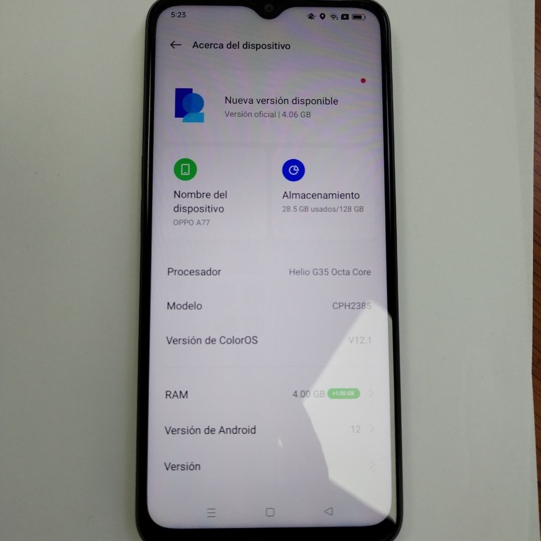 CELULAR OPPO  A77 CPH2385 128 GB 4 GB RAM (SEMINUEVO)