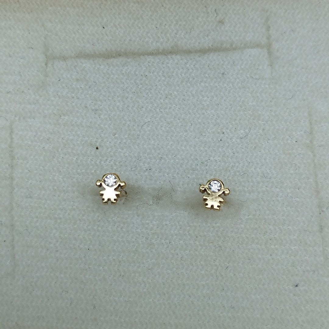 10950BRO88900B791 FRD11 BROQUELES ORO 14K 1PZAS (NUEVO)