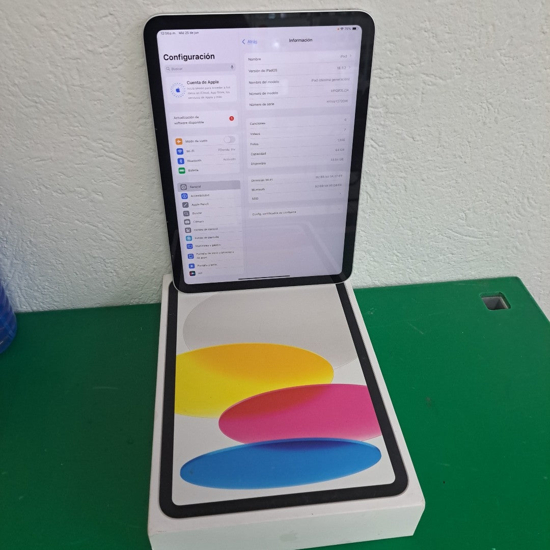 TABLETA APPLE IPAD 10 A2696 64 GB 4 GB RAM (SEMINUEVO)