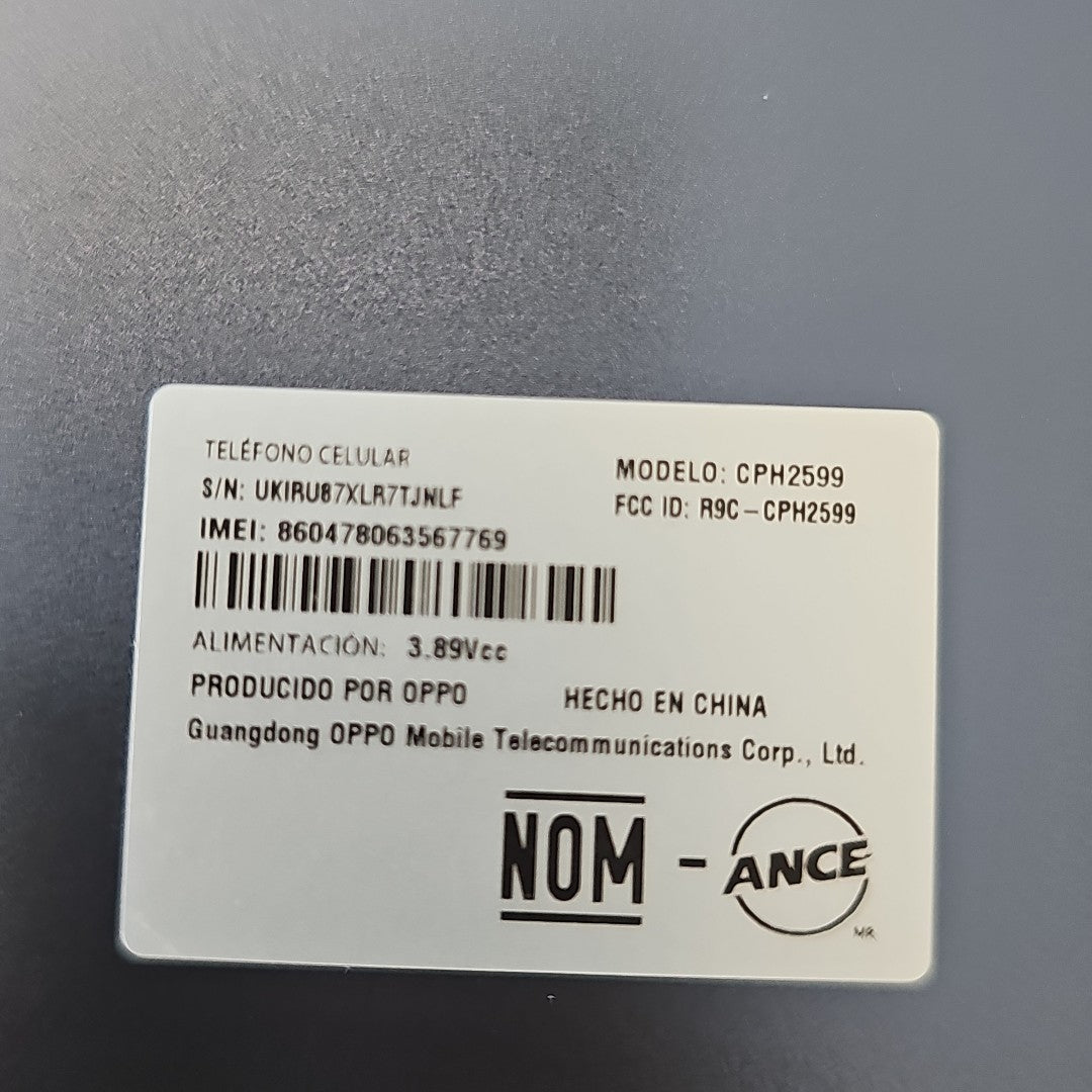 CELULAR OPPO  RENO11 5G CPH2599 (2024) 256 GB 8 GB RAM (SEMINUEVO)