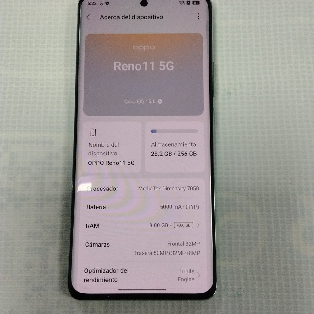 CELULAR OPPO  RENO11 5G CPH2599 (2024) 256 GB 8 GB RAM (SEMINUEVO)
