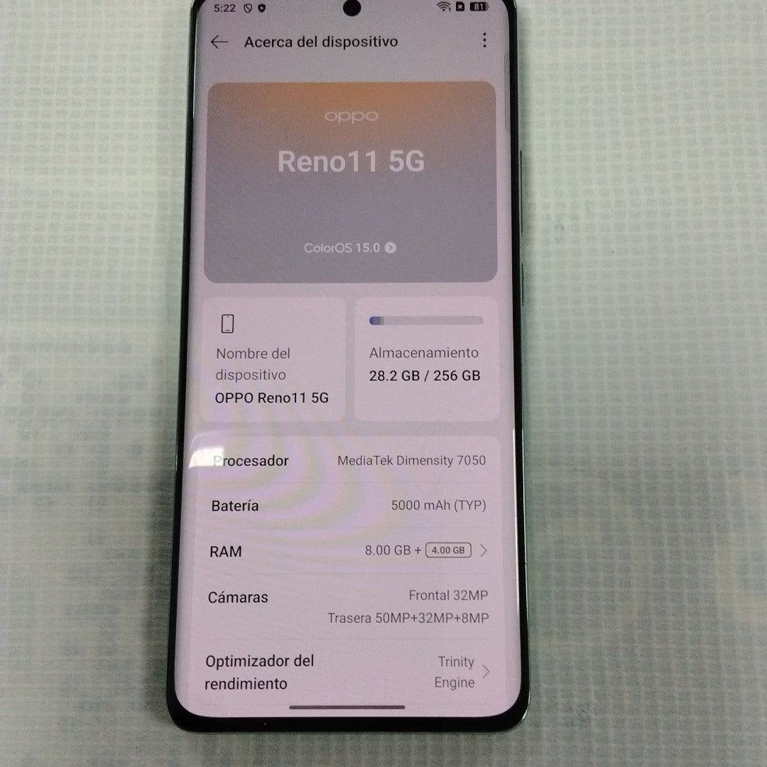 CELULAR OPPO  RENO11 5G CPH2599 (2024) 256 GB 8 GB RAM (SEMINUEVO)