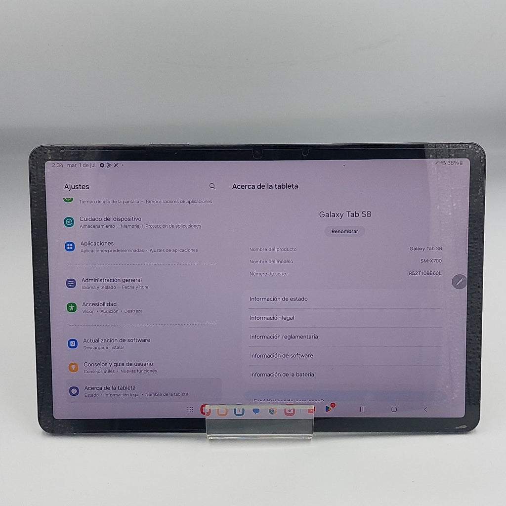 TABLETA SAMSUNG GALAXY TAB S8 SM-X700 256 GB 8 GB RAM (SEMINUEVO)