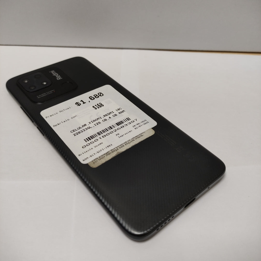 CELULAR XIAOMI REDMI 10C 220333QL 128 GB 4 GB RAM (SEMINUEVO)