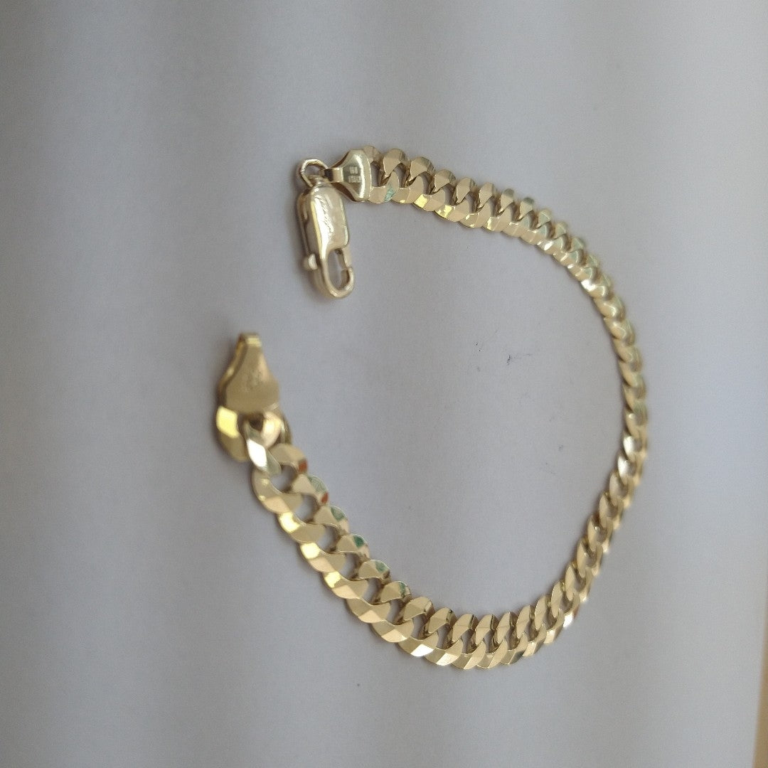 PULSERAS CABALLERO BARBADA AMARILLA ORO 14K 10.7 (NUEVO)