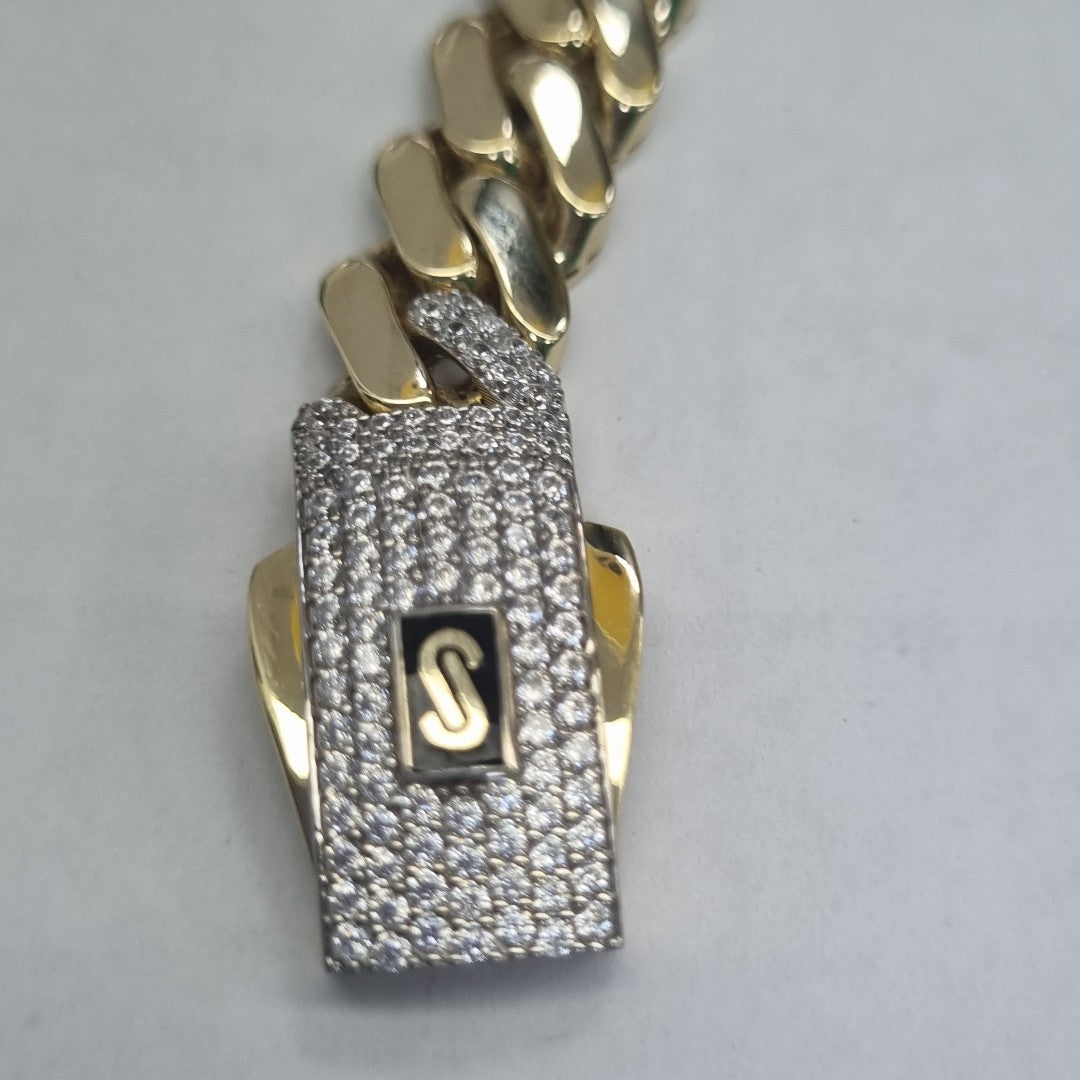 PULSERA CABALLERO MONACO ORO 14K 13.3 (NUEVO)