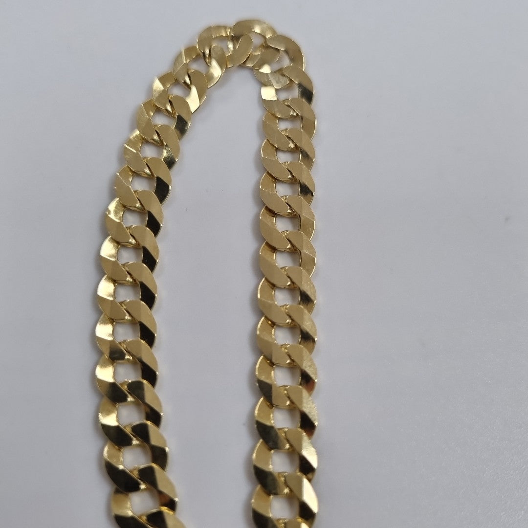 PULSERAS CABALLERO BARBADA AMARILLA ORO 14K 10.9 (NUEVO)