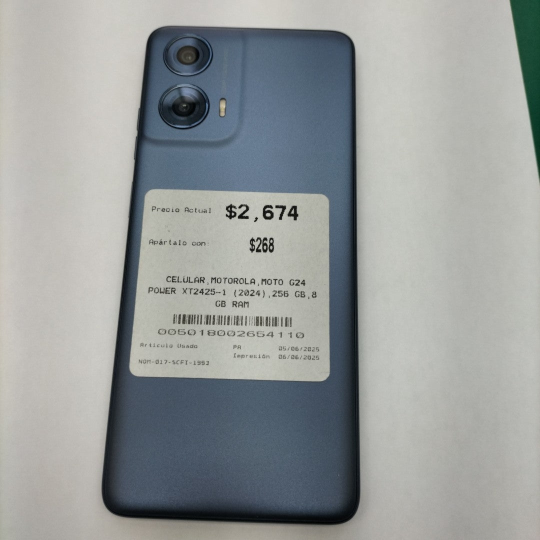 CELULAR MOTOROLA MOTO G24 POWER XT2425-1 (2024) 256 GB 8 GB RAM (SEMINUEVO)