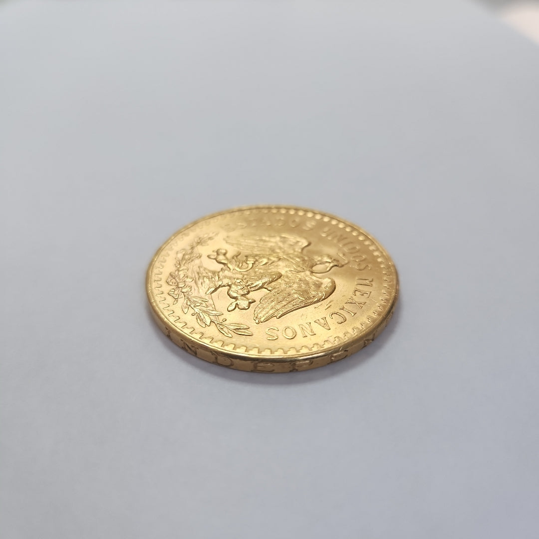 K1 41.6 GRMS - DESC.  0 GRAMOS - 21 K - AVALÚO  77688 * * IDENTIFICACIÓN  MONEDA NOMINATIVA. * MONEDAS PESOS  50 PESOS. (SEMINUEVO)