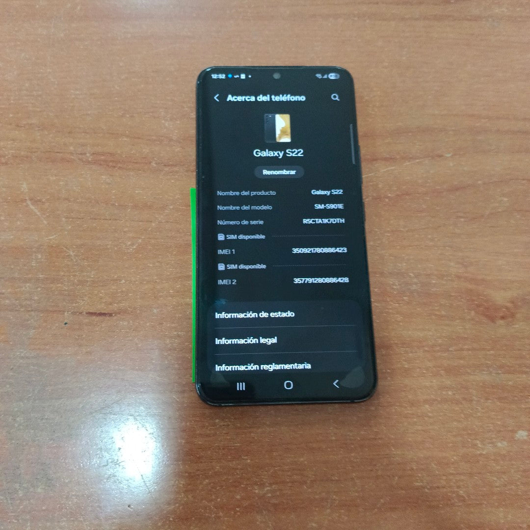 CELULAR SAMSUNG GALAXY S22 SM-S901E 256 GB 8 GB RAM (SEMINUEVO)