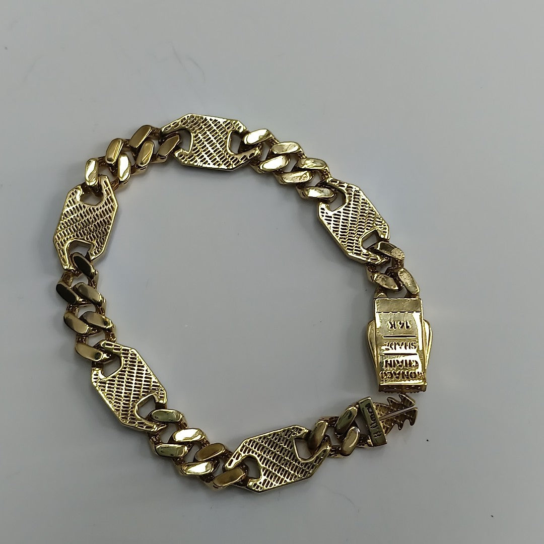 PULSERA MONACO ORO 14K 14 (NUEVO)