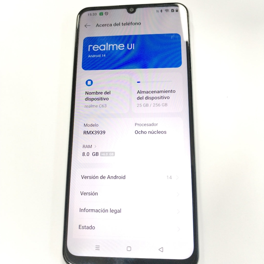 CELULAR REALME C63 RMX3939 (2024) 256 GB 8 GB RAM (SEMINUEVO)
