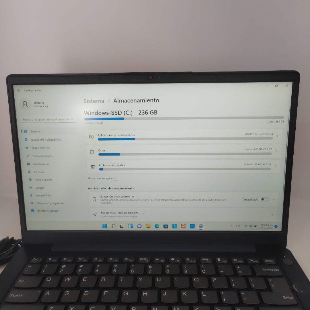 LAPTOP LENOVO IDEAPAD 3 14IAU7 (2022) 256 GB SSD 8 GB RAM (SEMINUEVO)
